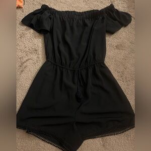 Black Ruffled Romper